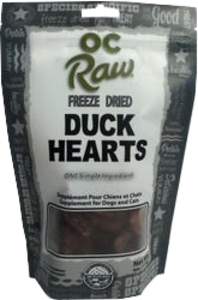 OC Freeze Dried Heart Duck 4oz