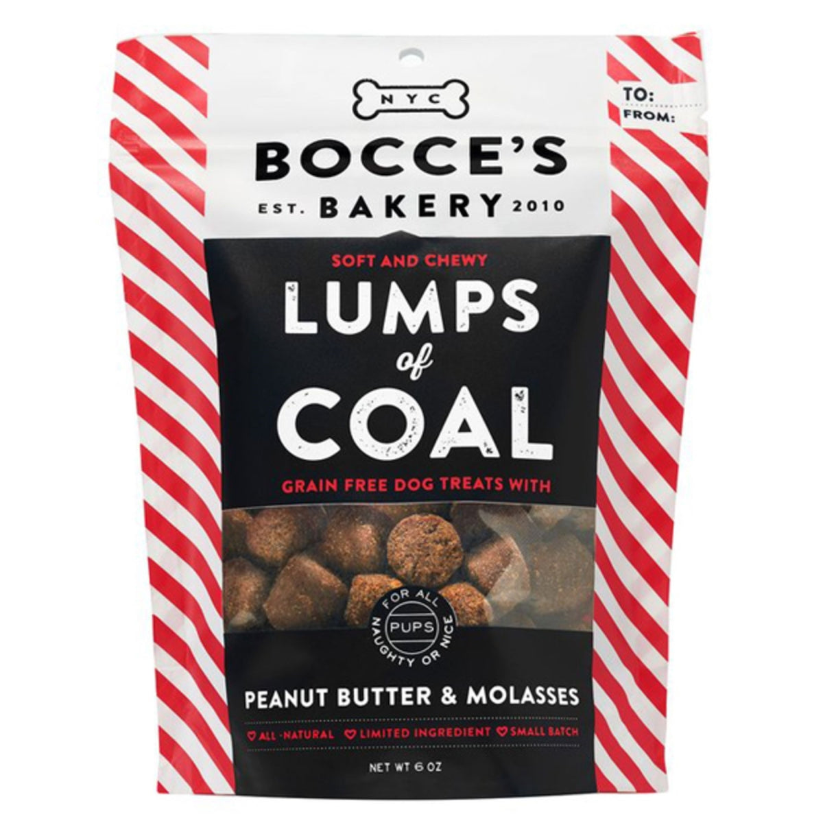 Bocce's Bakery Lump of Coal Crunchy Treats 6oz