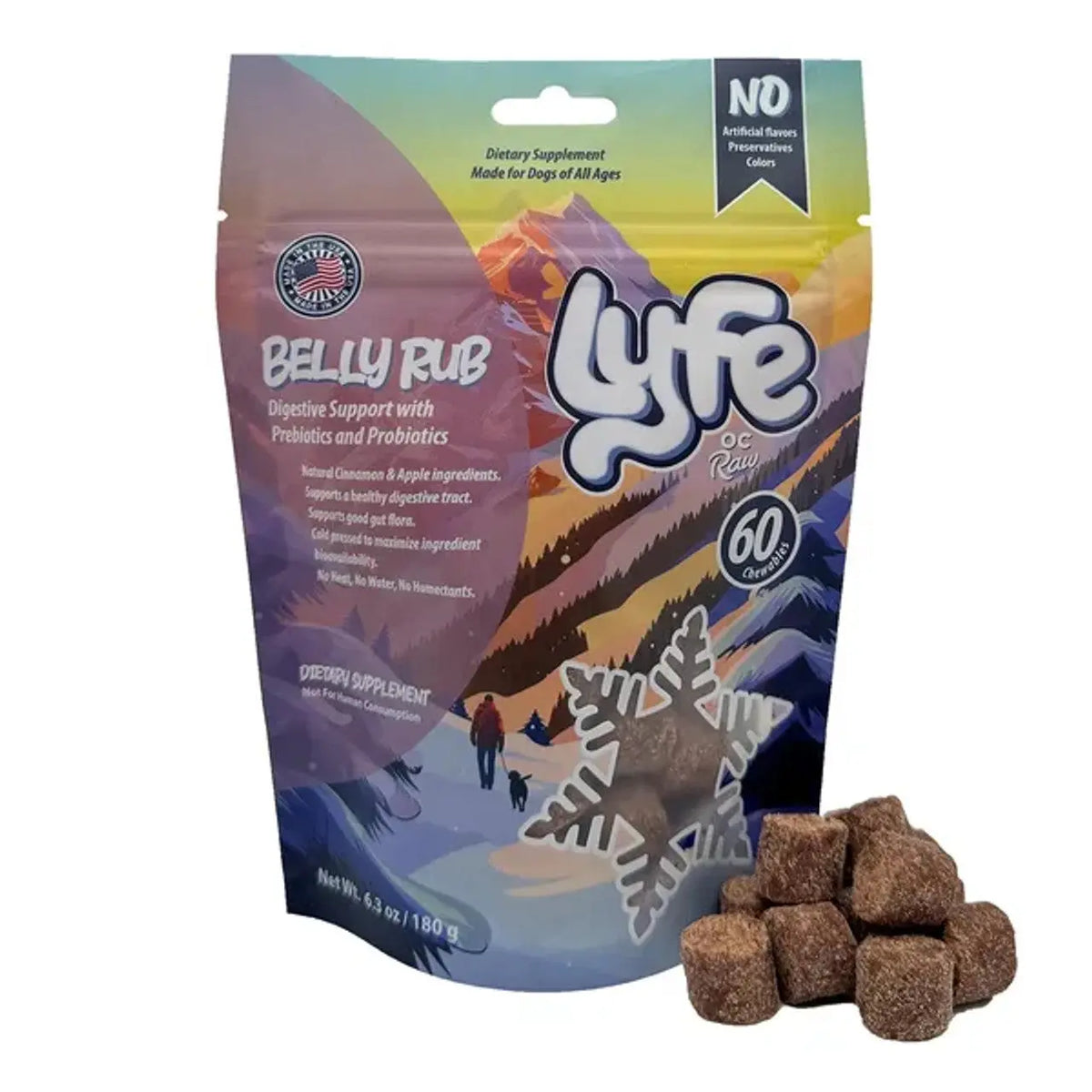 OC Raw Lyfe Cold Pressed Chew Digestive Sup[port Belly Rub 6.3oz