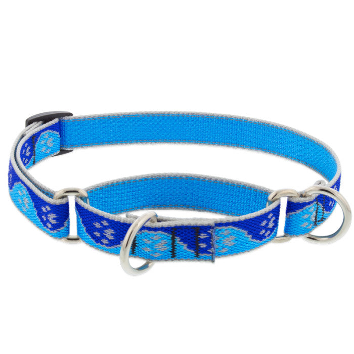 (Clearance) Lupine High Light Blue Paws 1" Martingale - 19"-27"