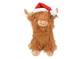 Multipet Holiday Highland Cow With Santa Hat