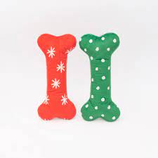 Zippy Paws Holiday Patterned Bones Large