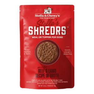 Stella & Chewy's Pouch Shredrs Dinner in Broth 2.8oz - Beef/Lamb