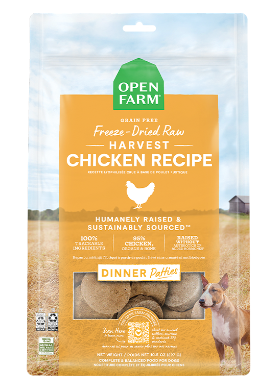 Open Farm Freeze Dried Harvest Chicken Patties 10.5oz