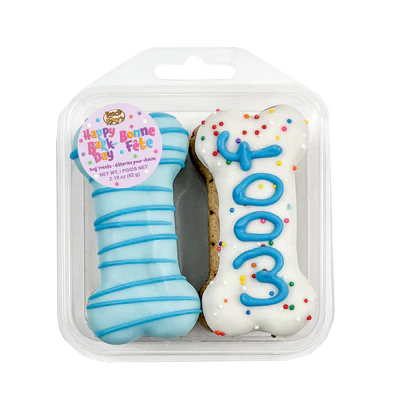 Bosco And Roxy's Birthday Bone 4pk Blue