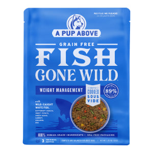 A Pup Above Gently Cooked Fish Gone Wild 3lb