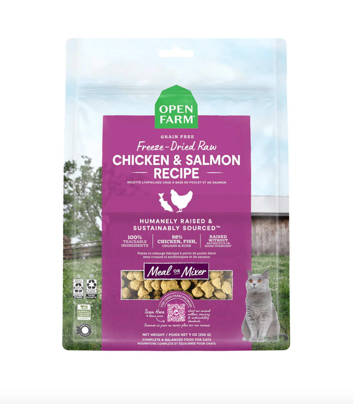 Open Farm Cat Freeze Dried Chicken & Salmon Morsels 9oz