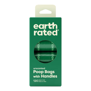 EarthRated Poop Bag Rolls with Handles Unscented 120 count