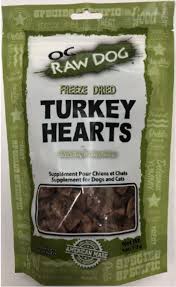 OC Raw Dog Freeze Dried Turkey Hearts 4oz