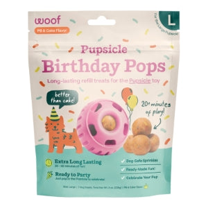 Woof Pupsicle Pink Birthday Peanut Butter/ Cake Refills Large