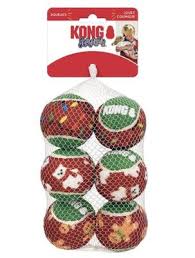 Kong Holiday SqeakAir Ball Medium 6pk