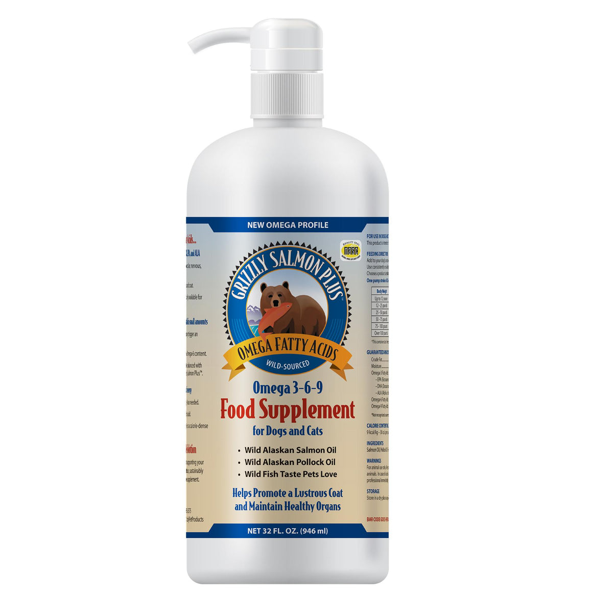 Grizzly Pet Products Salmon Oil - 32 oz