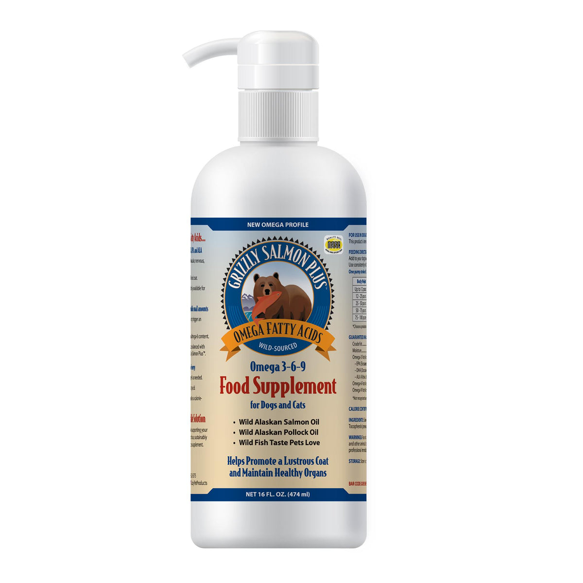 Grizzly Pet Products Salmon Oil - 16 oz