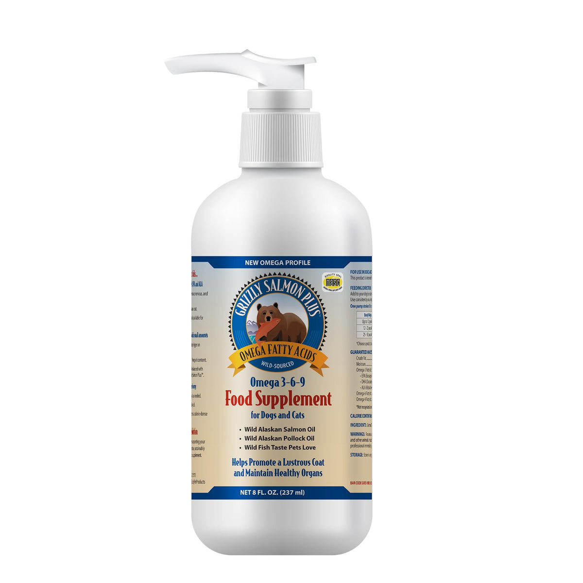 Grizzly Pet Products Salmon Oil - 8 oz