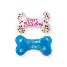 Fringe Birthday Bone Cookies Plush Dog Toy