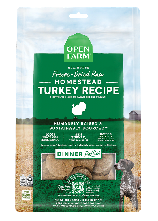 Open Farm Freeze Dried Homestead Turkey Patties 17.5oz