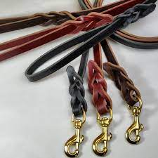 Bridgeport Equipment Leather Leash 6ft Braided