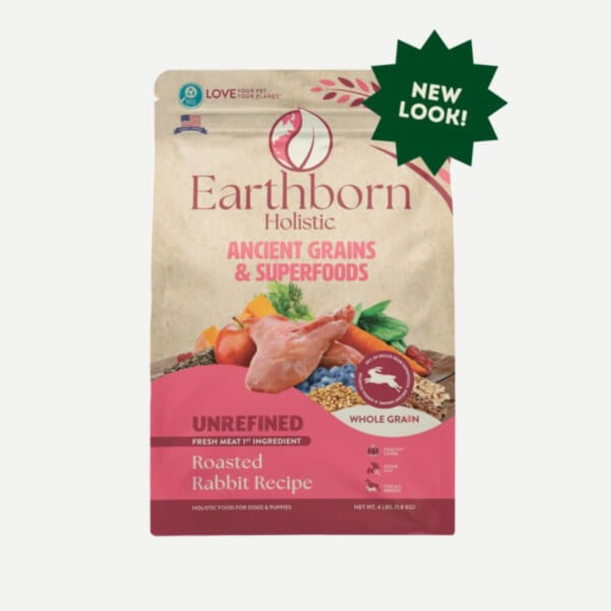 Earthborn Unrefined Ancient Grains Rabbit 4lb