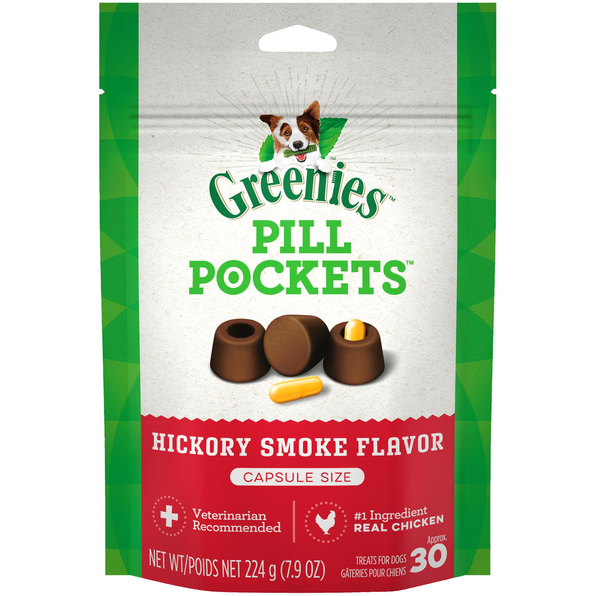 Greenie Pill Pocket Capsule Hickory Smoke 7.9oz