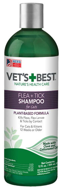 Vets Best Flea & Tick Shampoo For Cats 12floz